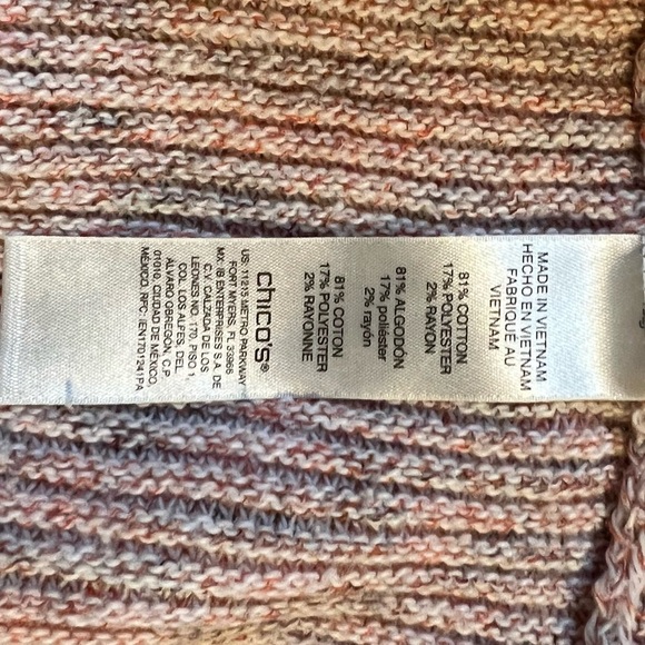 Chicos V-neck Women’s Sweater 3/4 Sleeve A940 - Picture 3 of 4